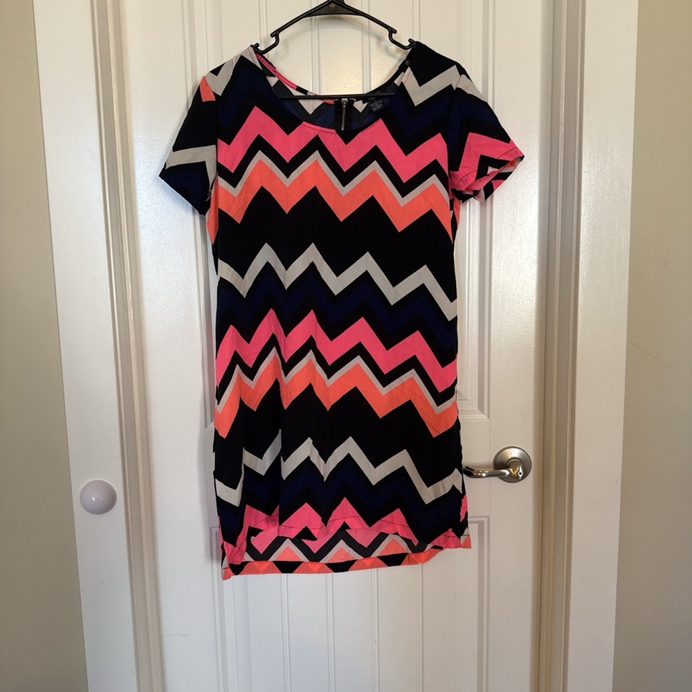 Rue21 Pink and Blue Zigzag Dress